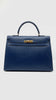 Preowned. Hermes Kelly 35 Blue Sapphire. Circle Z84|5248