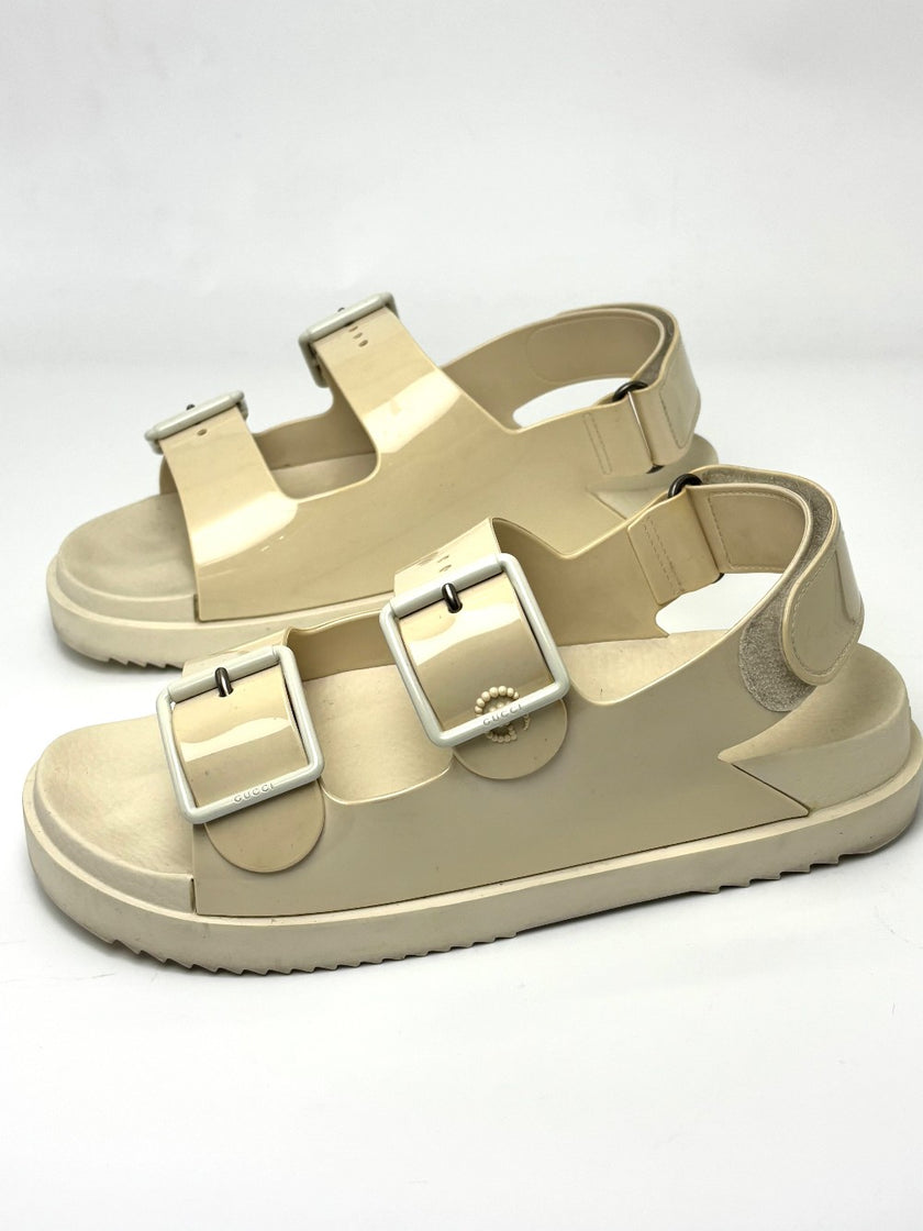 Preowned. Gucci Buckle Sandals White. 37|6457