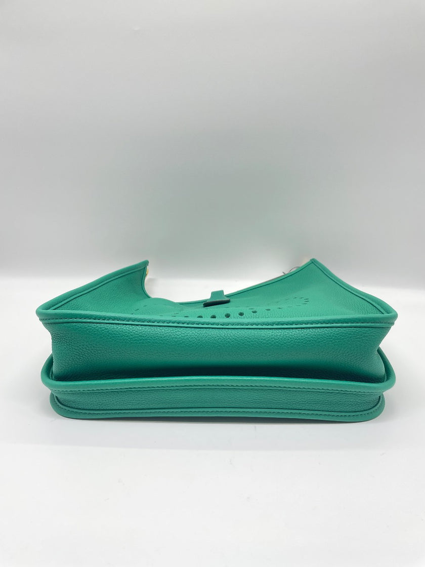 Brand New. Hermes Evelyne PM3 Togo Vert Jade GHW. ZBS002ZB|10111