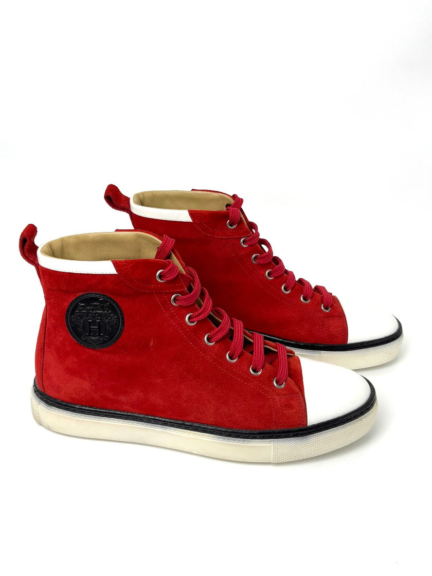 Preowned. Hermes Sneakers Red. 38.5|7564