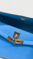 Like New. Hermes Kelly Elan Blue Frida Chevre PHW. BGN940XZ|14892