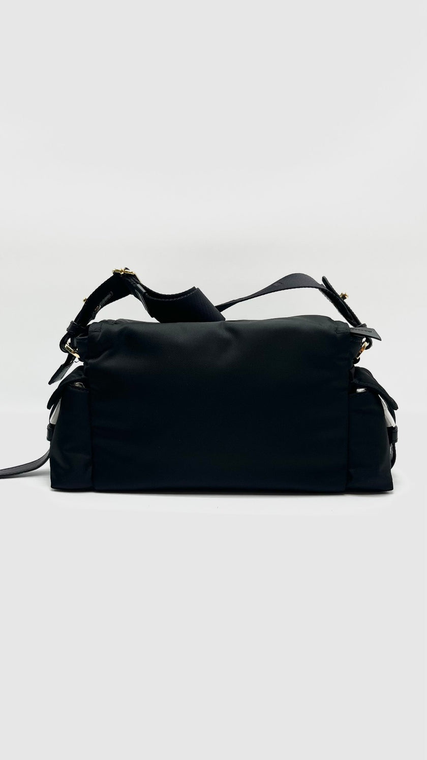 Brand New. Prada Medium Explore Shoulder Bag Black Nylon GHW. 290|16774