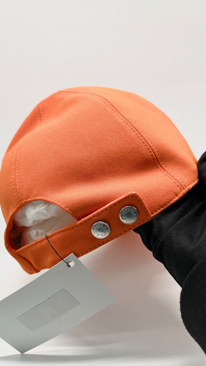 Brand New. Hermes Serena Baseball Cap Orange. 60|7941