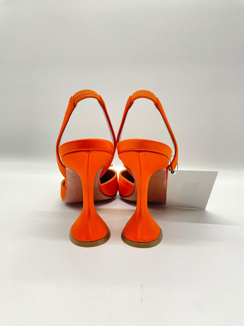 Brand New. Amina Muaddi Begum Heel Orange. 37|10030