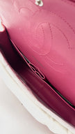 Preowned. Chanel Double Flap Jumbo Pink Patent Leather SHW. 14433520|15234