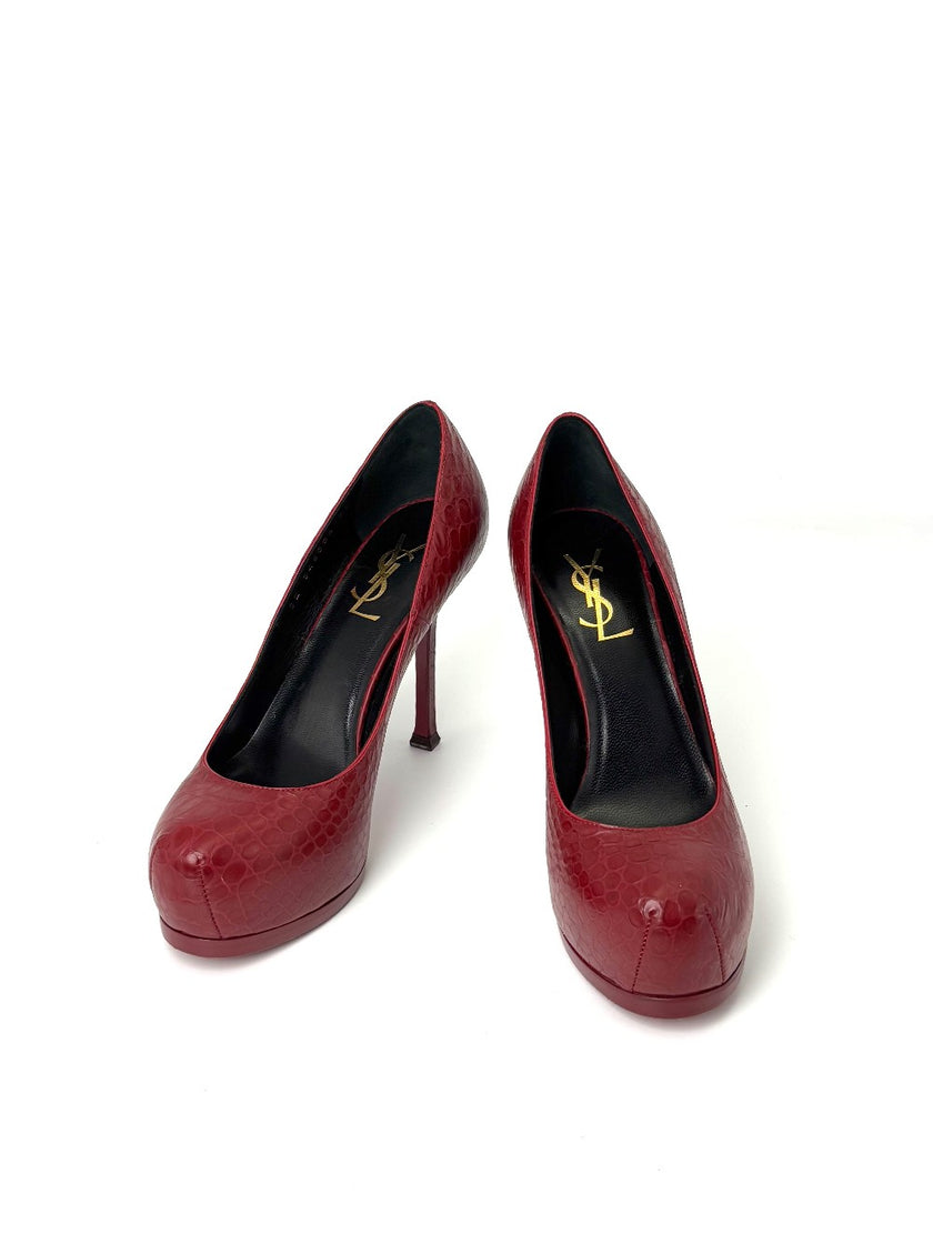 Brand New. YSL Pumps Heel Exotic Red. 36|7471