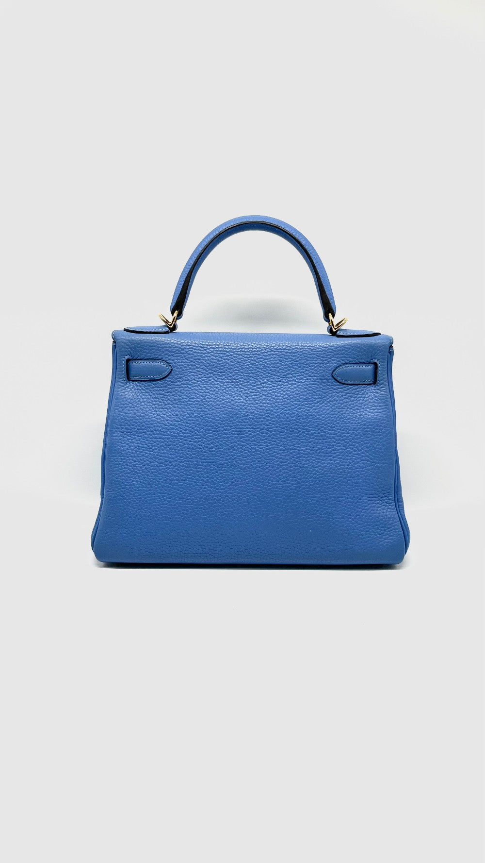 Preowned. Hermes Kelly 28 Blue Paradis Clemence GHW. RMI30|13572