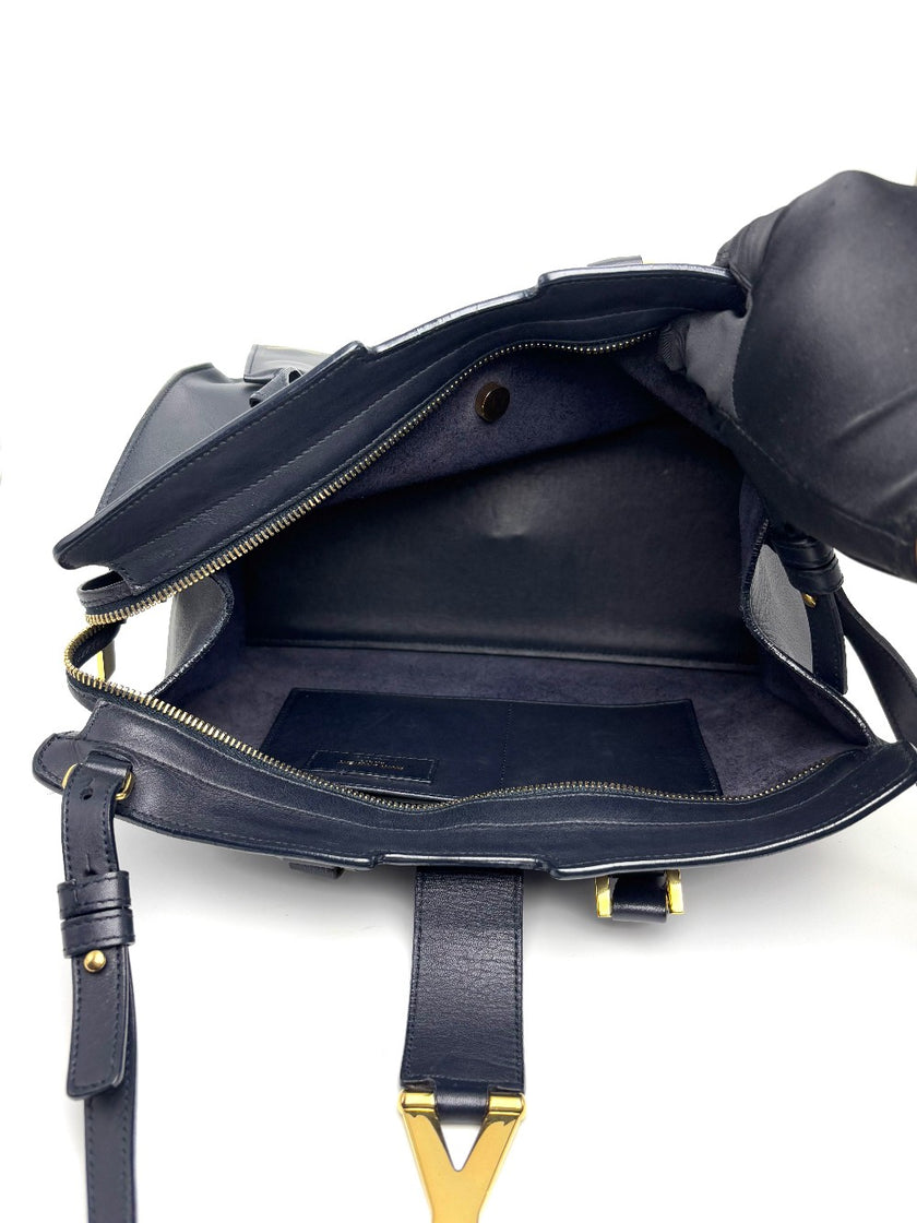 Preowned. YSL Cabas Navy Blue|6385