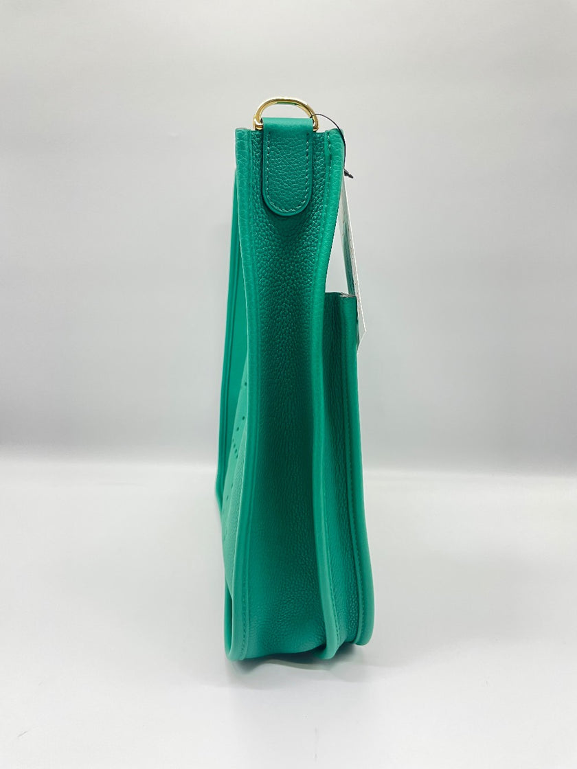 Brand New. Hermes Evelyne PM3 Togo Vert Jade GHW. ZBS002ZB|10108