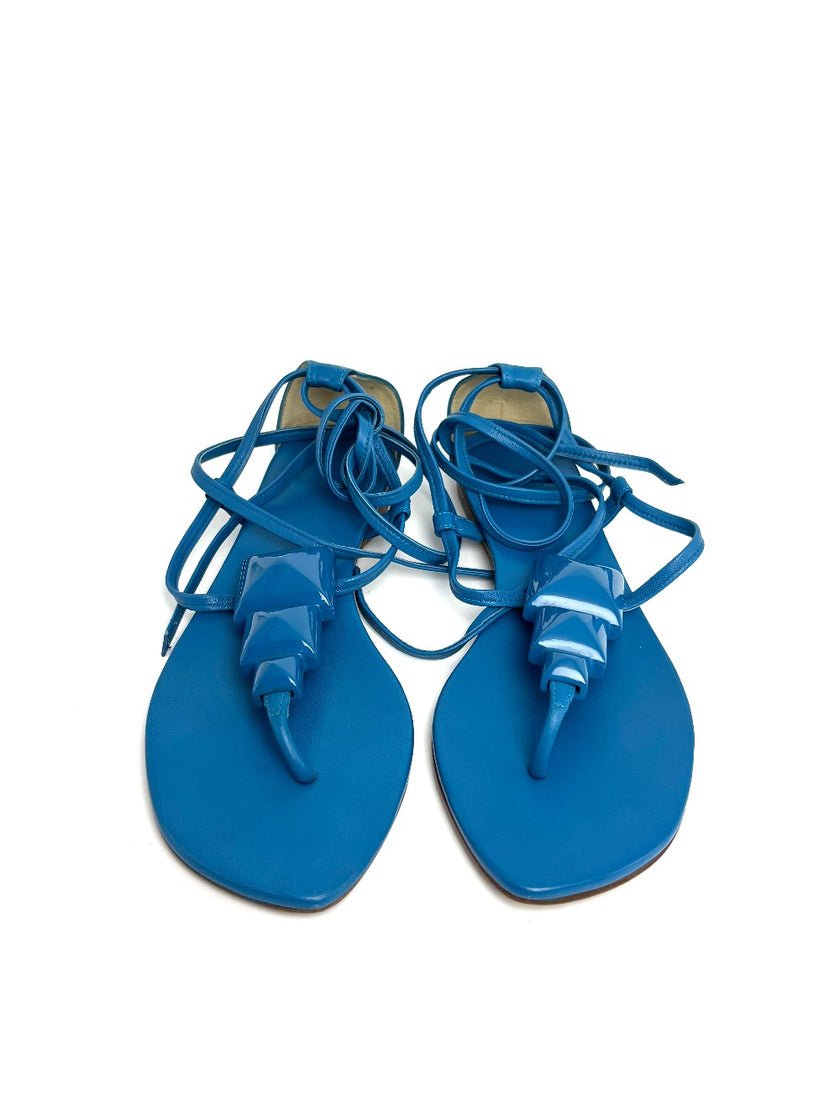 Preowned. Hermes Blue Sandals. 36|12144