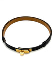 Brand New. Hermes Kelly Belt Black GHW. KTY510BI|17011