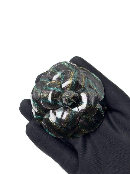 Brand New. Chanel Brooch Flower Black|6719