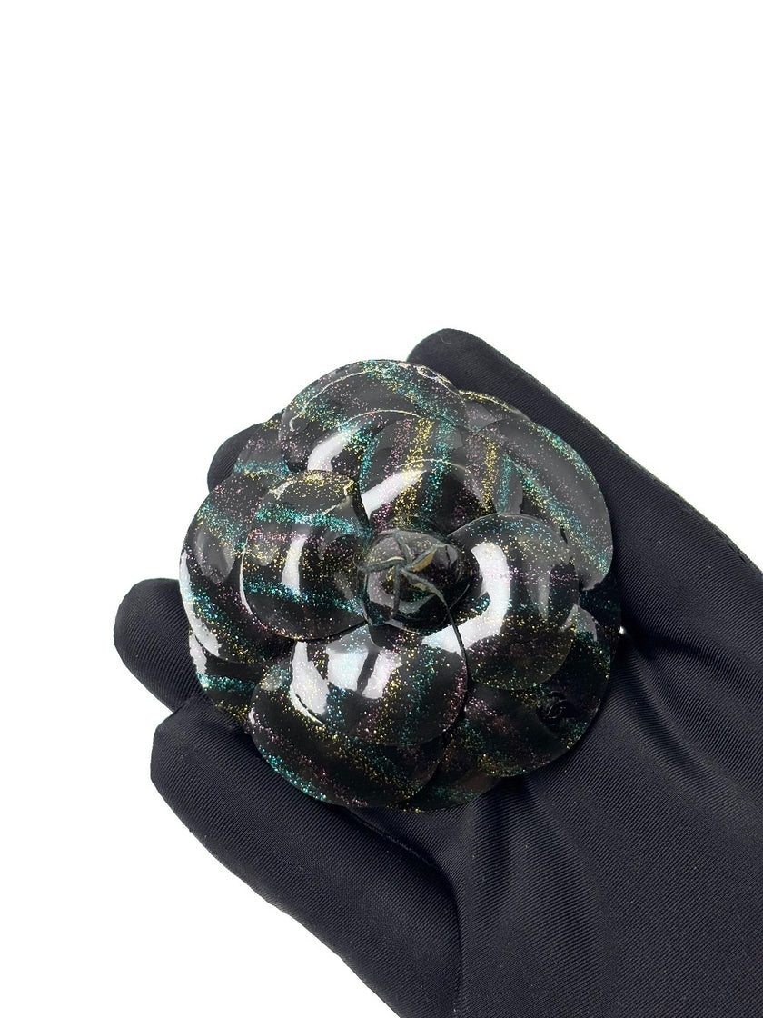 Brand New. Chanel Brooch Flower Black|6719