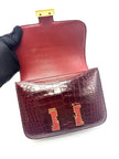 Like New. Hermes Constance 18 Bourgogne/Rouge Moyen Alligator Lizard GHW. R Square 39|17331