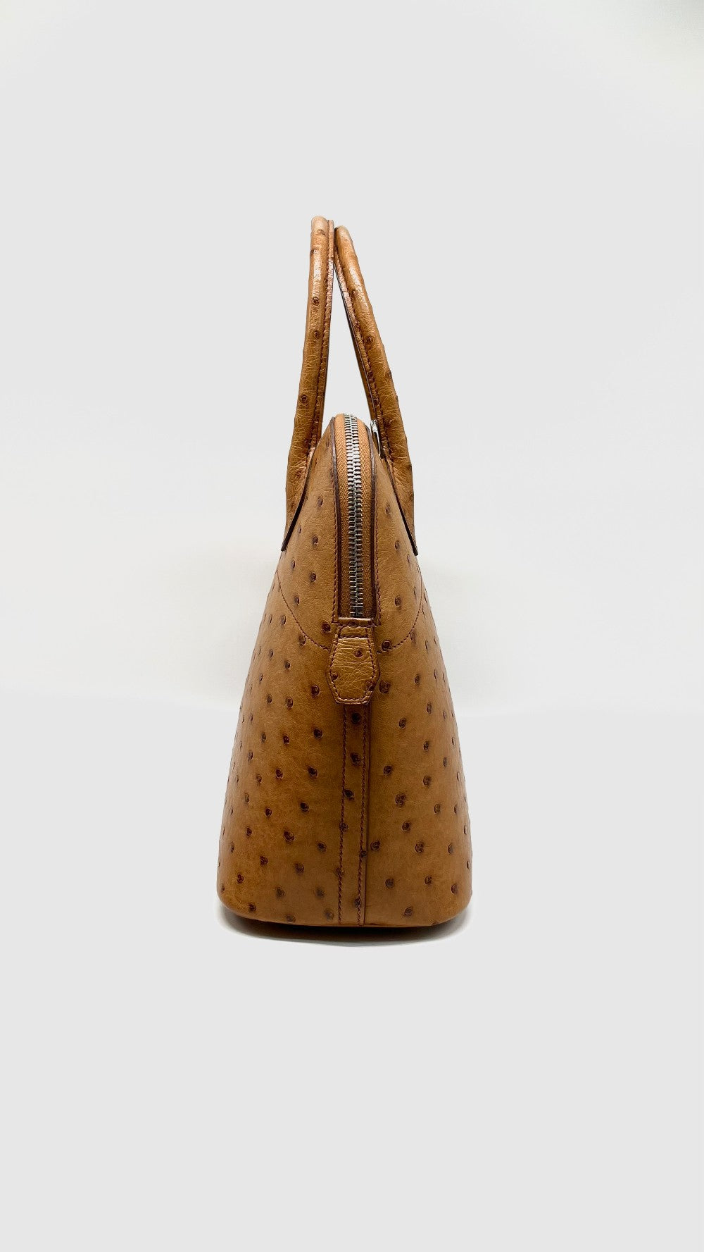 Preowned. Hermes Bolide 31 Cognac Ostrich PHW. J 22 X|13347