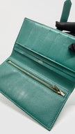 Preowned. Hermes Bearn Long Wallet Malachite GHW. ABY002NZ|9935