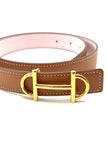 Brand New.Hermes Gamma Belt Gold/Mauve Pale Epsom 75CM GHW. BFM390|17026