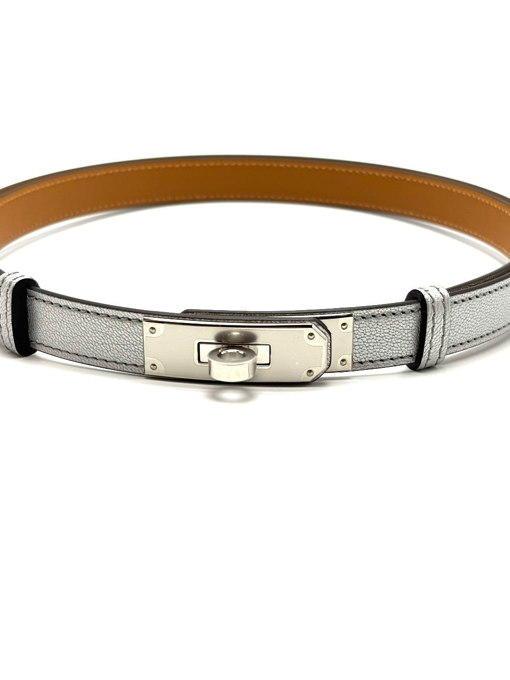 Brand New. Hermes Kelly Belt Argent Silver PHW. KMI380IA|17038