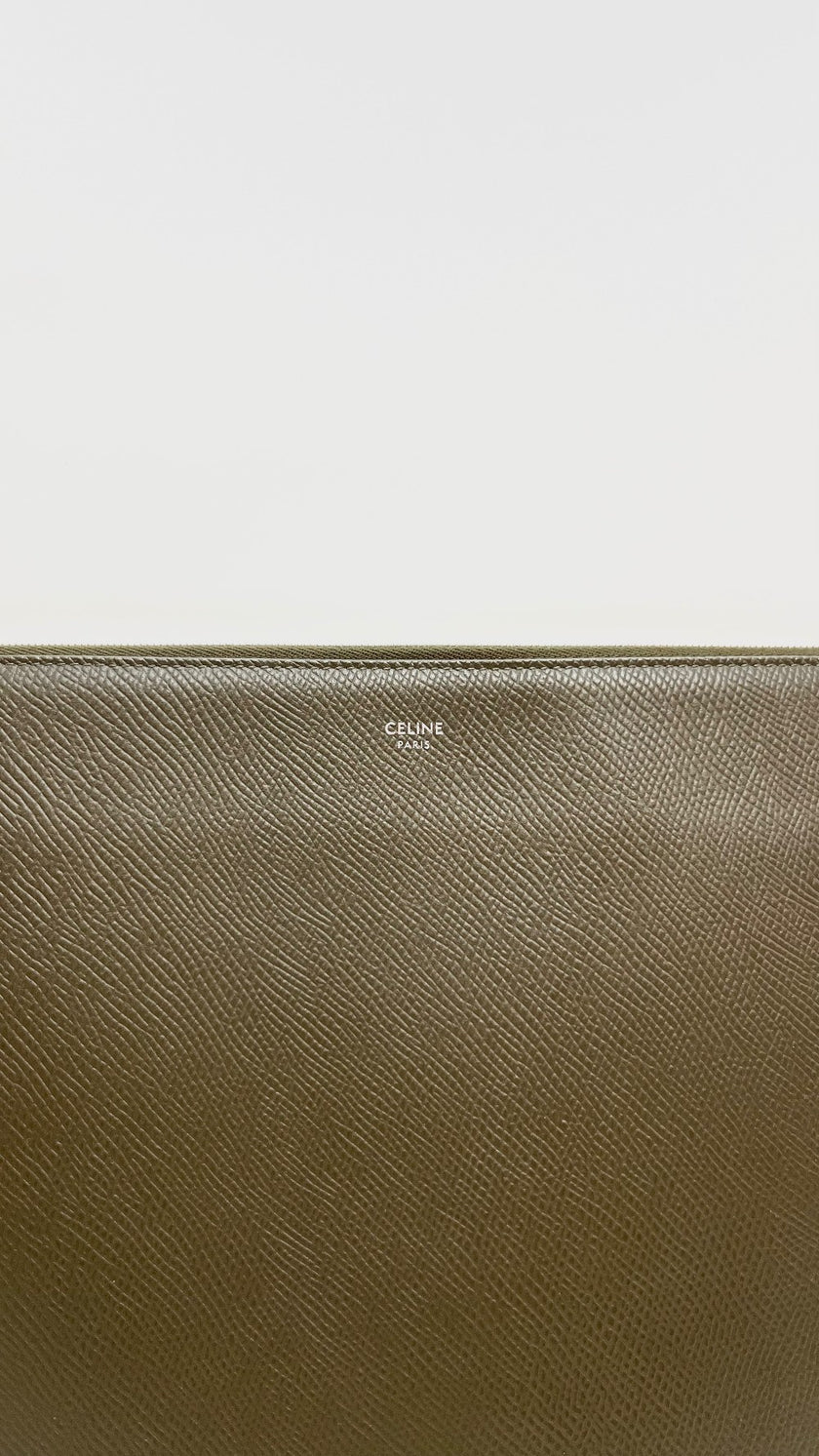 Preowned. Celine Document Pouch Gray|16892