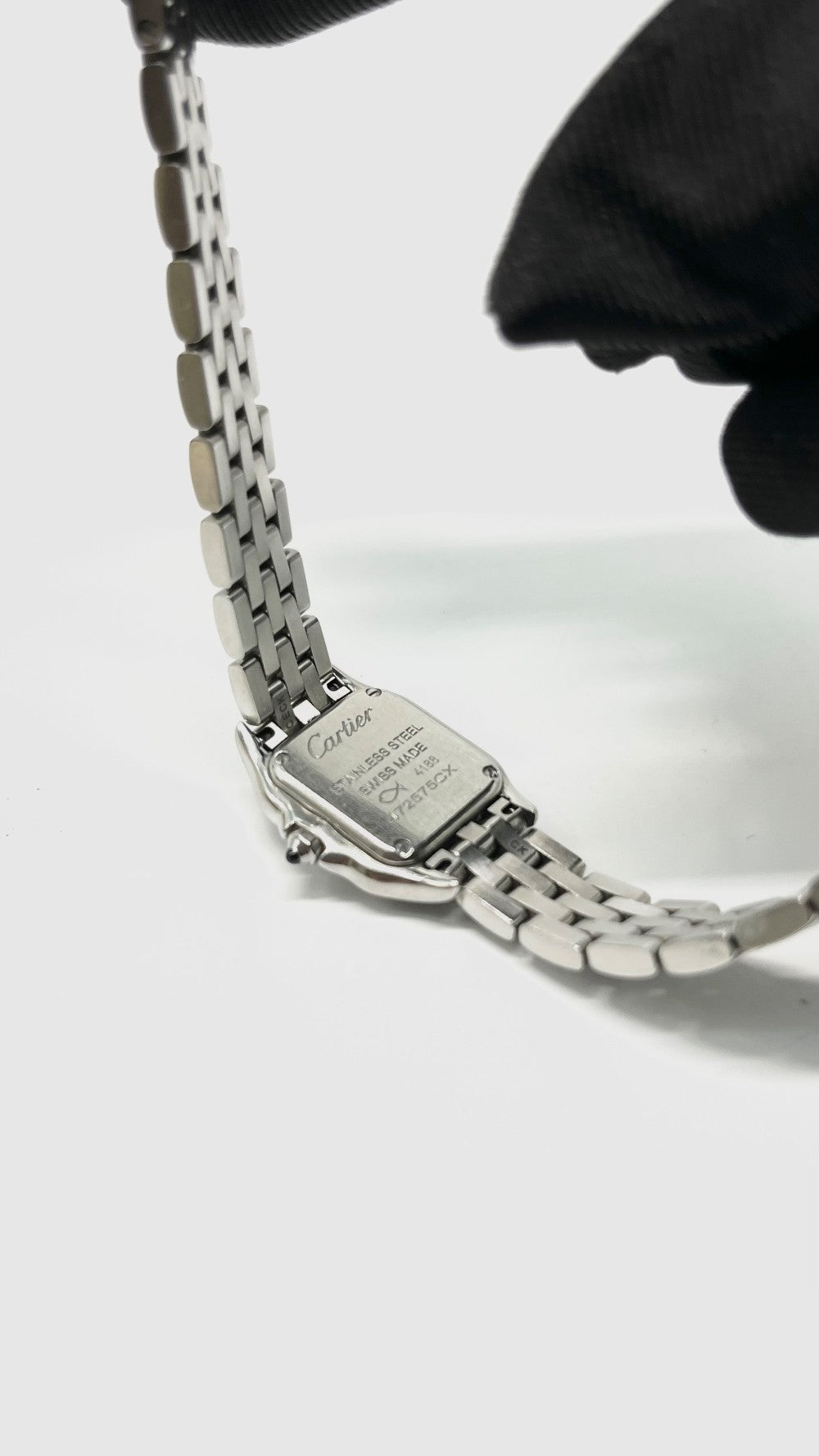 Preowned. Cartier Mini Panthere White Dial Roman All Steel 2001|10925