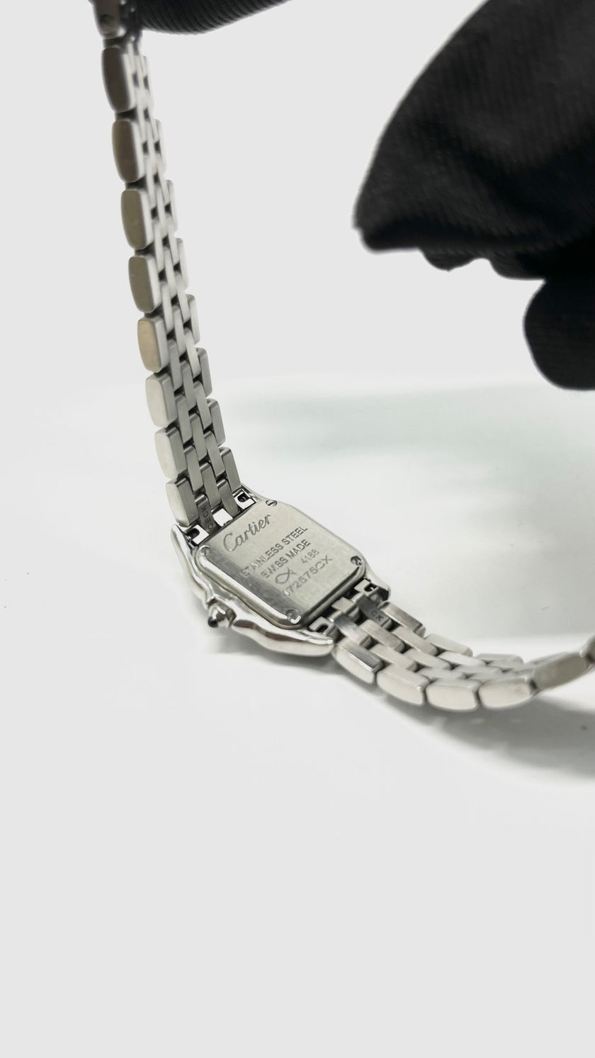 Preowned. Cartier Mini Panthere White Dial Roman All Steel 2001|10925