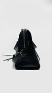 Preowned. Balenciaga City Black Croc Embossed Medium GHW|11435