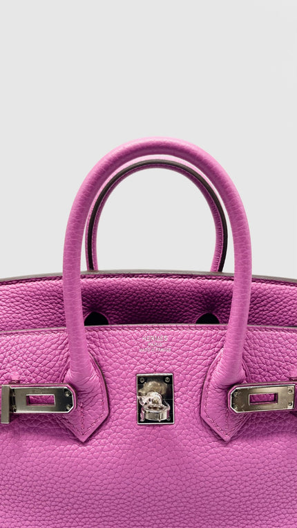 Preowned. Hermes Birkin 25 Magnolia Togo PHW. CPY529UG|10376