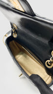 Preowned. Chanel Mini Square Flap Black Calfskin GHW. XJ2X9N68|14174