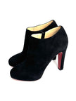 Brand New. Christian Louboutin Black Suede Vicky Booties. 38|12925