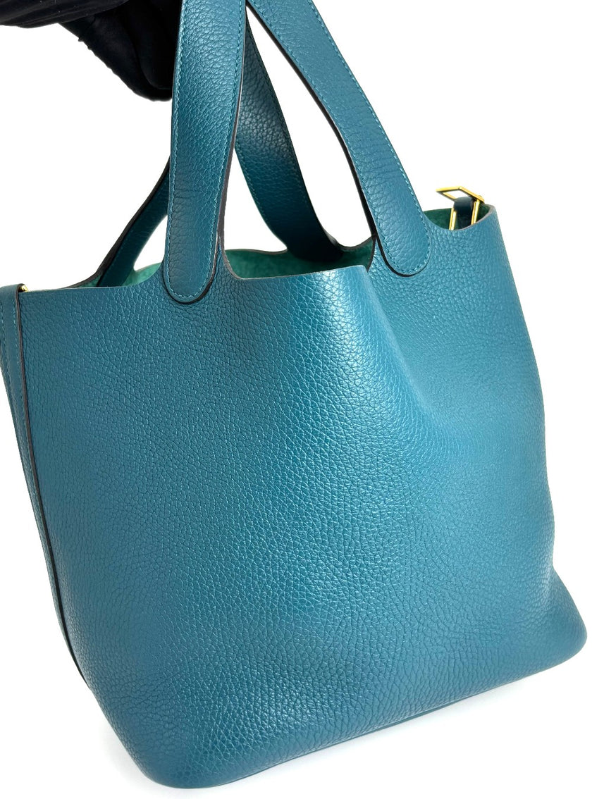 Preowned. Hermes Picotin 22 Vert Bosphore GHW. DAM004UH|3724