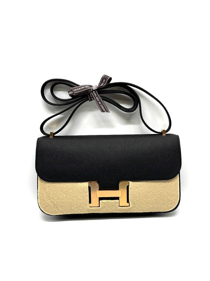 Brand New. Hermes Constance Elan Black Epsom RGHW. WMS658IP|8819