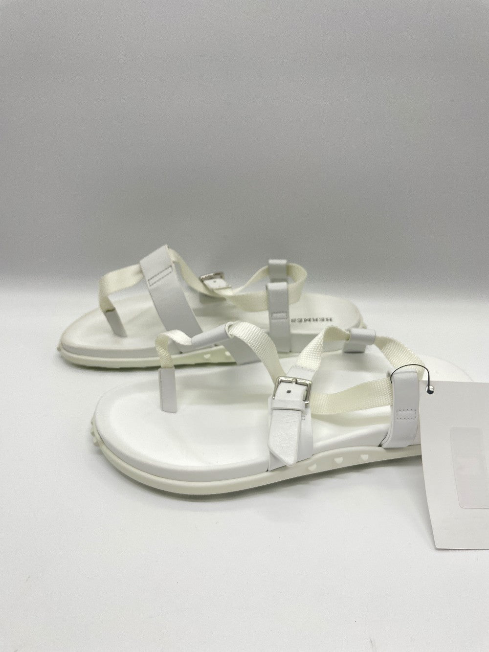 Brand New. Hermes Inboard Sandals White. 37|10104
