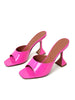 Brand New. Amina Muaddi Sandals Low Heel Pink. 37|7511