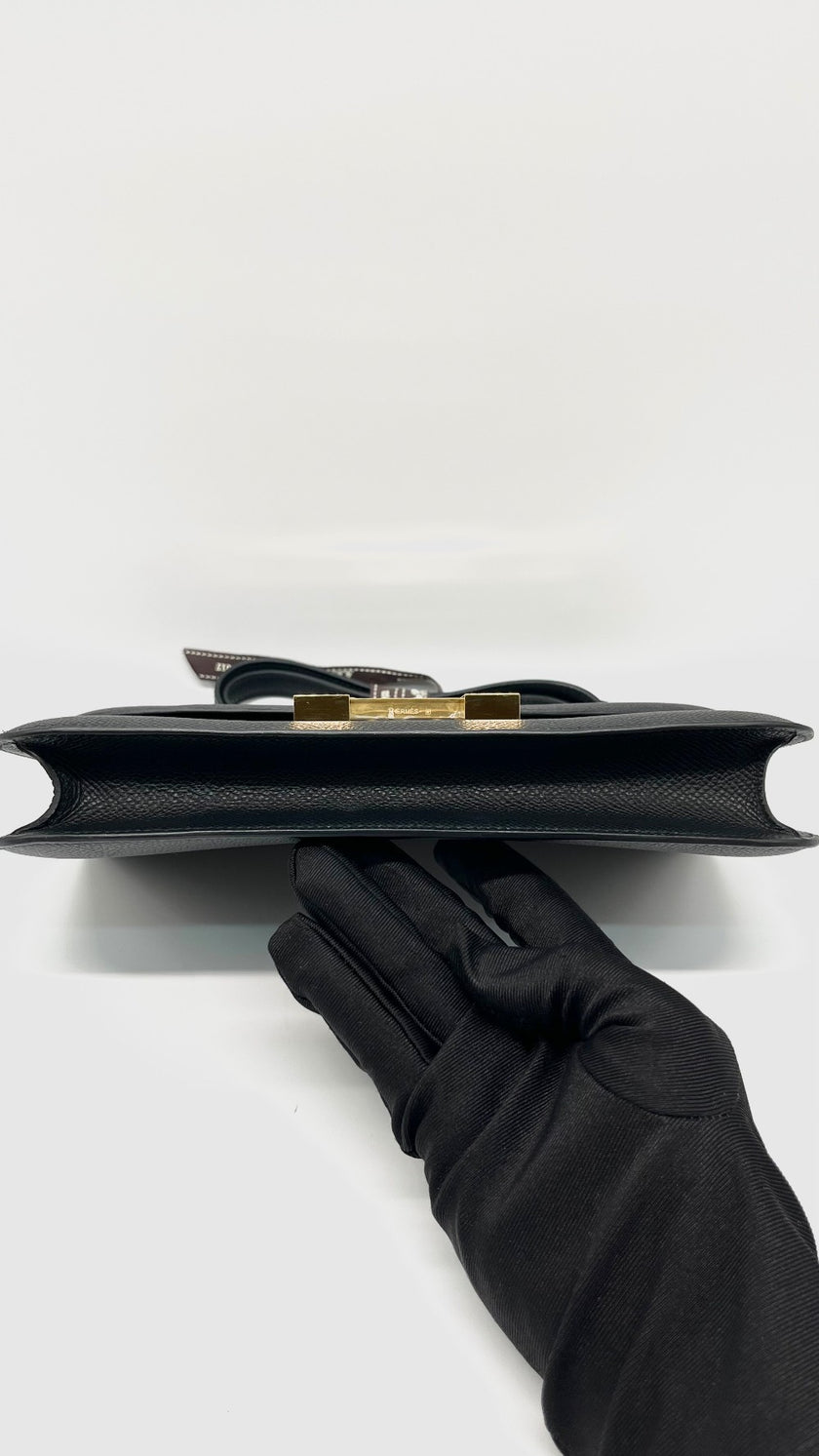 Preowned. Hermes Constance Elan Epsom Black GHW. KSA893WH|14989