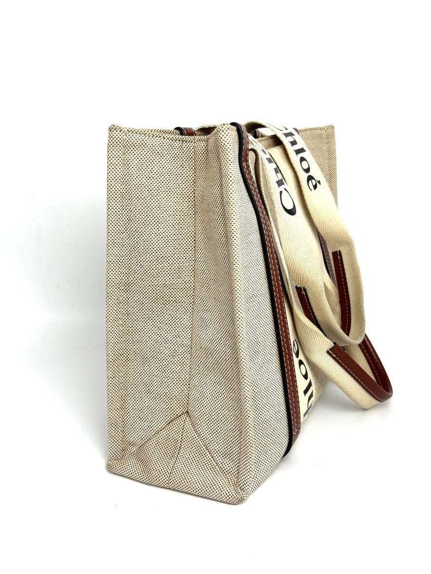 [SALE] Preowned. Chloe Woody Medium White/Brown|11102