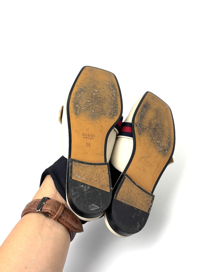 Preowned. Gucci Mule White. 36|7584