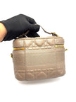 Preowned. Dior Diortravel Vanity Lambskin 45M Warm Taupe GHW. 23-BO-0221|17663