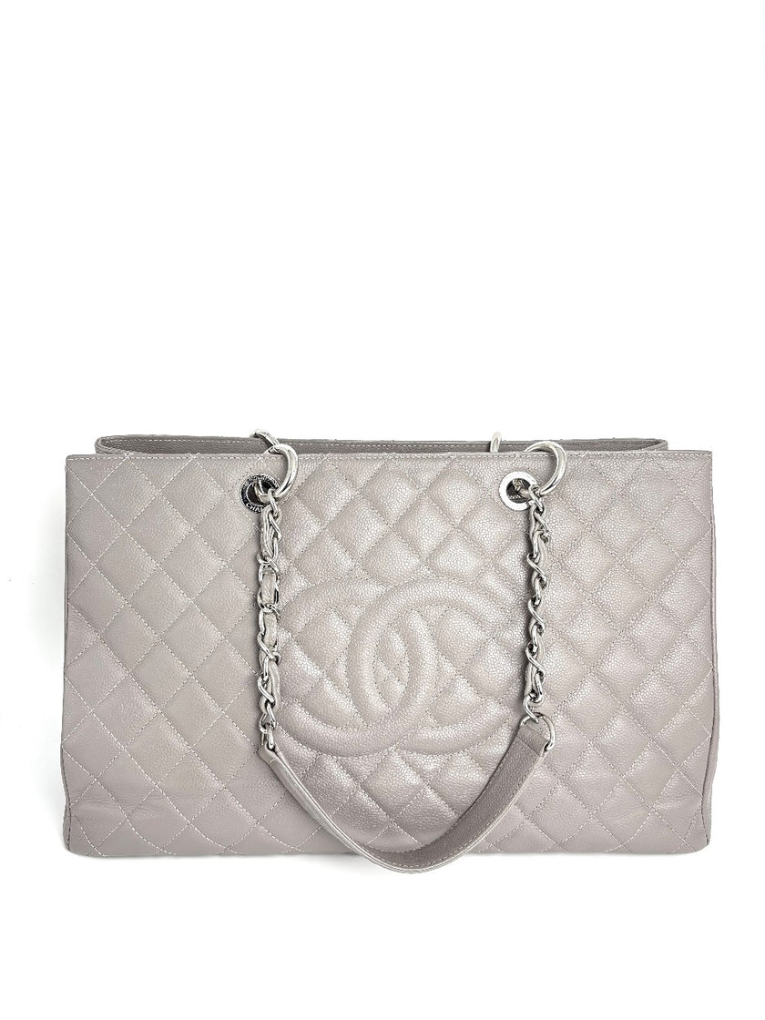 [SALE] Preowned. Chanel GST Caviar Gray SHW. 16752842|4348
