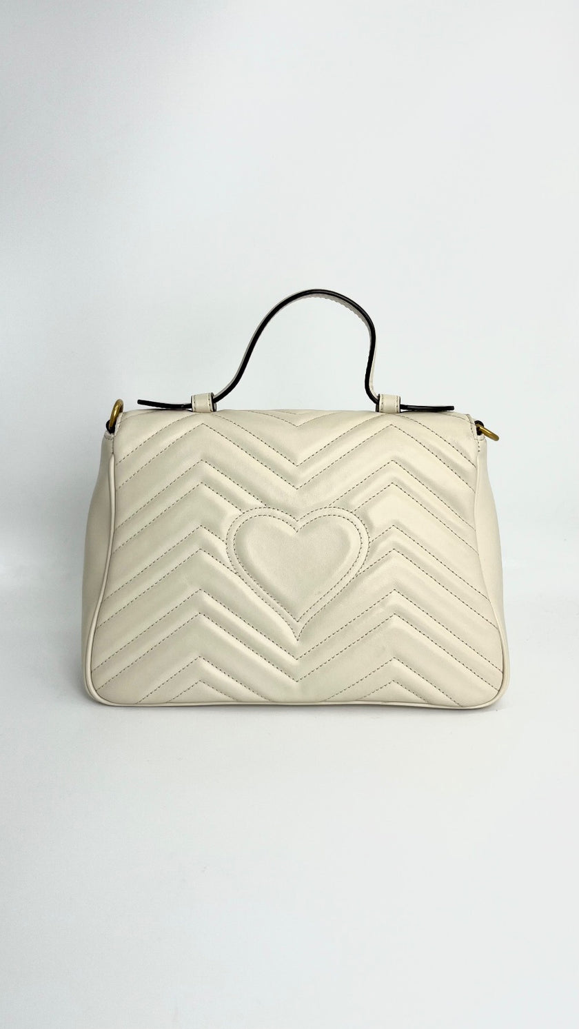 Like New. Gucci Top Handle Sling White. 498110-204991|4485