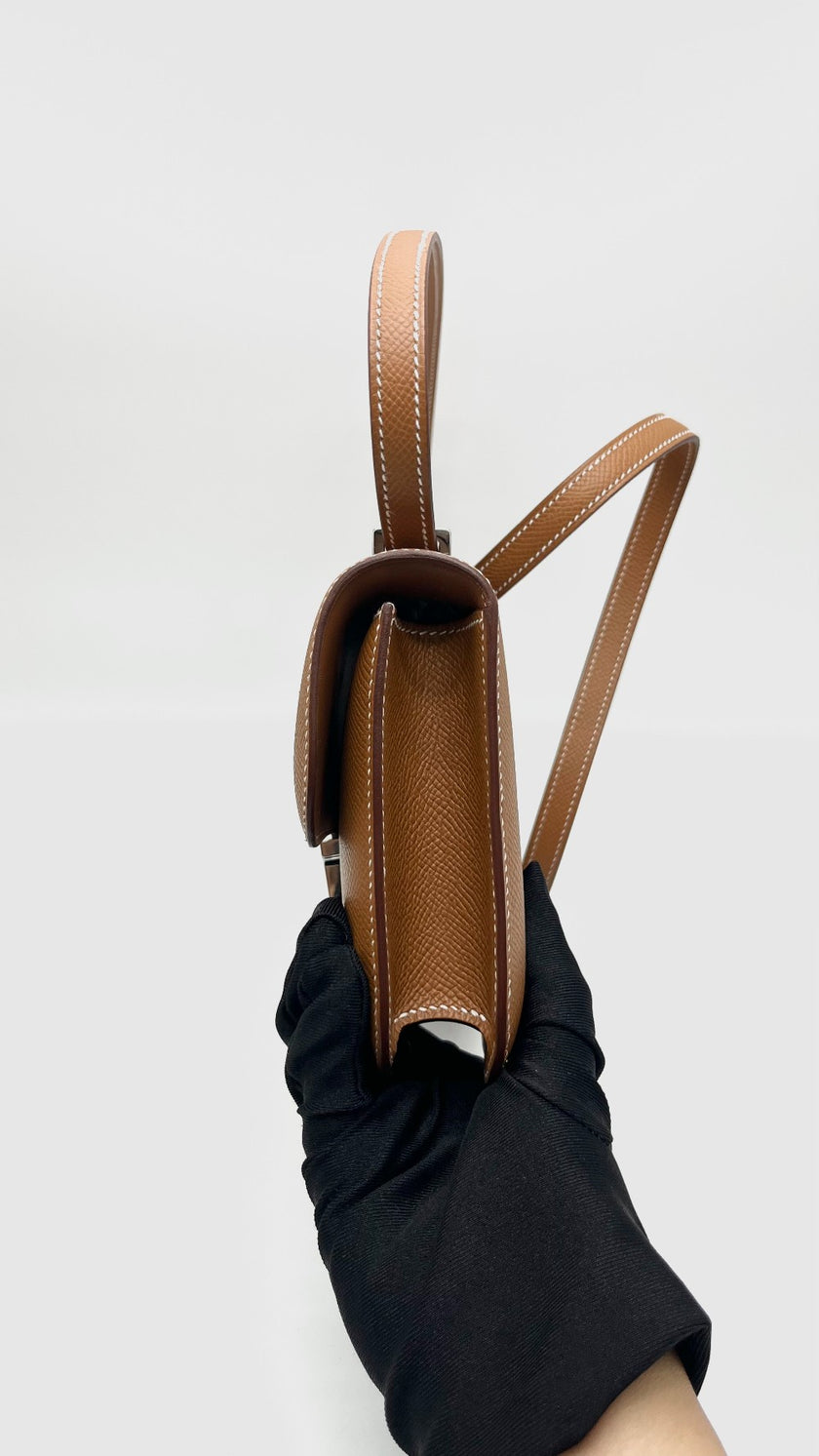 Brand New. Hermes Constance Elan Gold Epsom PHW. KPI610TC|16650