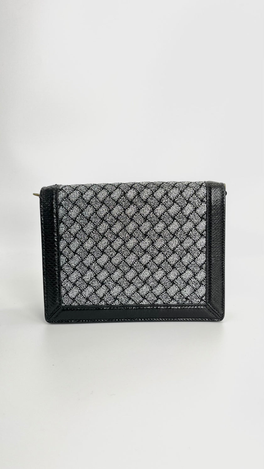 Preowned. Bottega WOC Silver/Black. 501929039I|4536