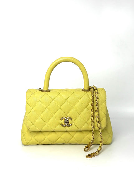 Preowned. Chanel Coco Handle Mini Yellow. 24230768|8085