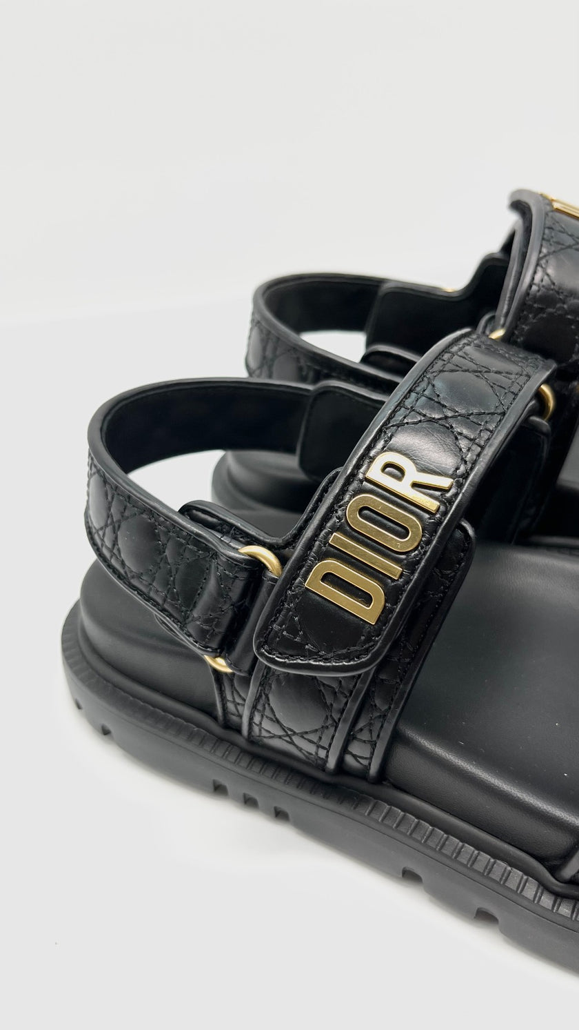 Brand New. Dior Dioract Sandals Black. 38|13841