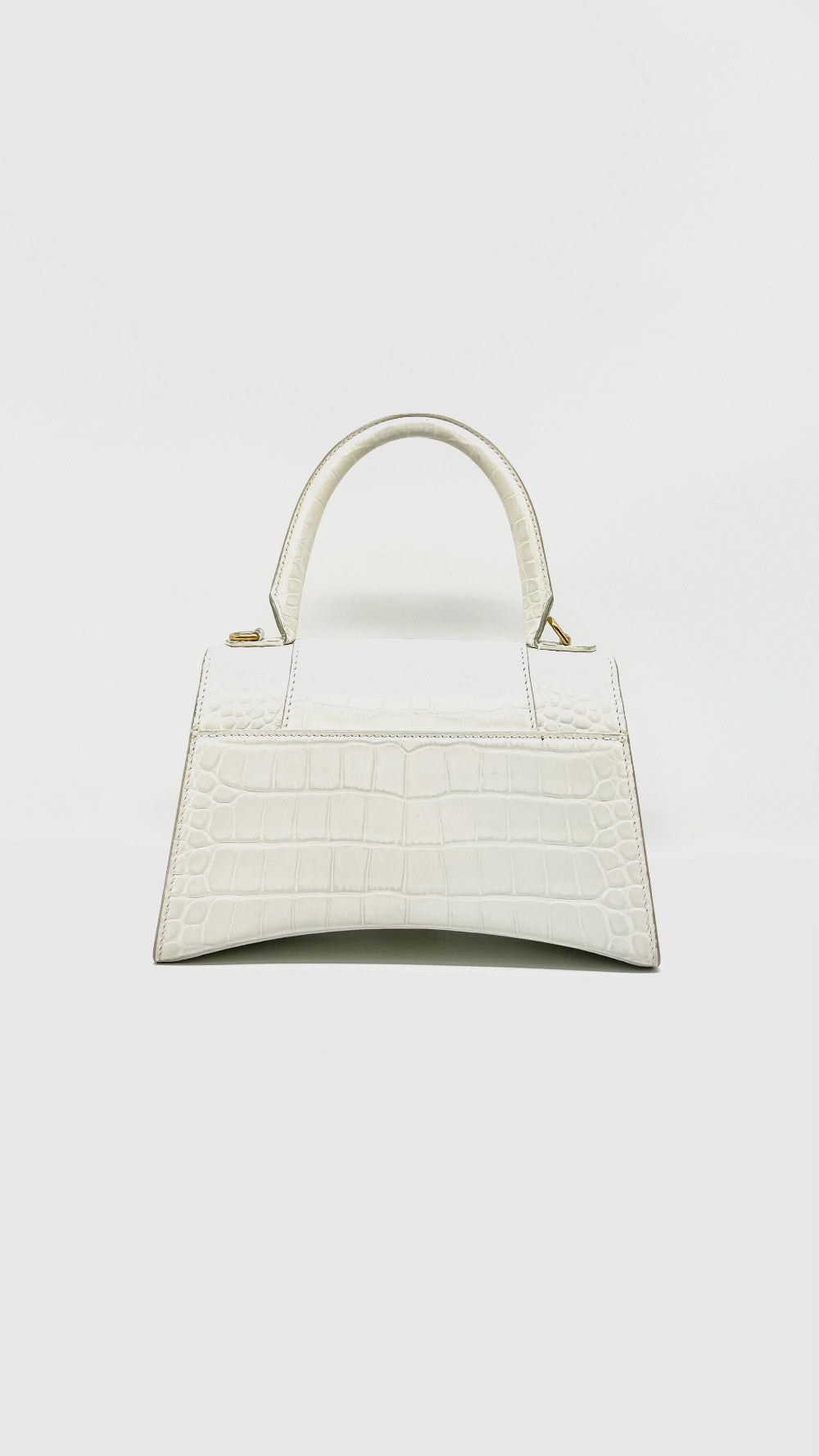Preowned. Balenciaga Hourglass Croc White GHW|14591