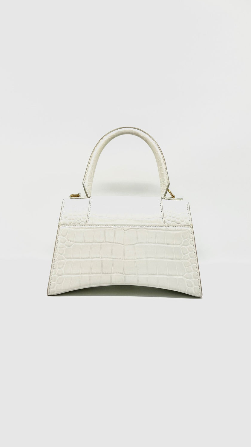 Preowned. Balenciaga Hourglass Croc White GHW|14591