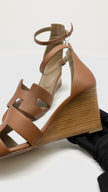 Brand New. Hermes Legend Wedge Dark Gold. 38|5826