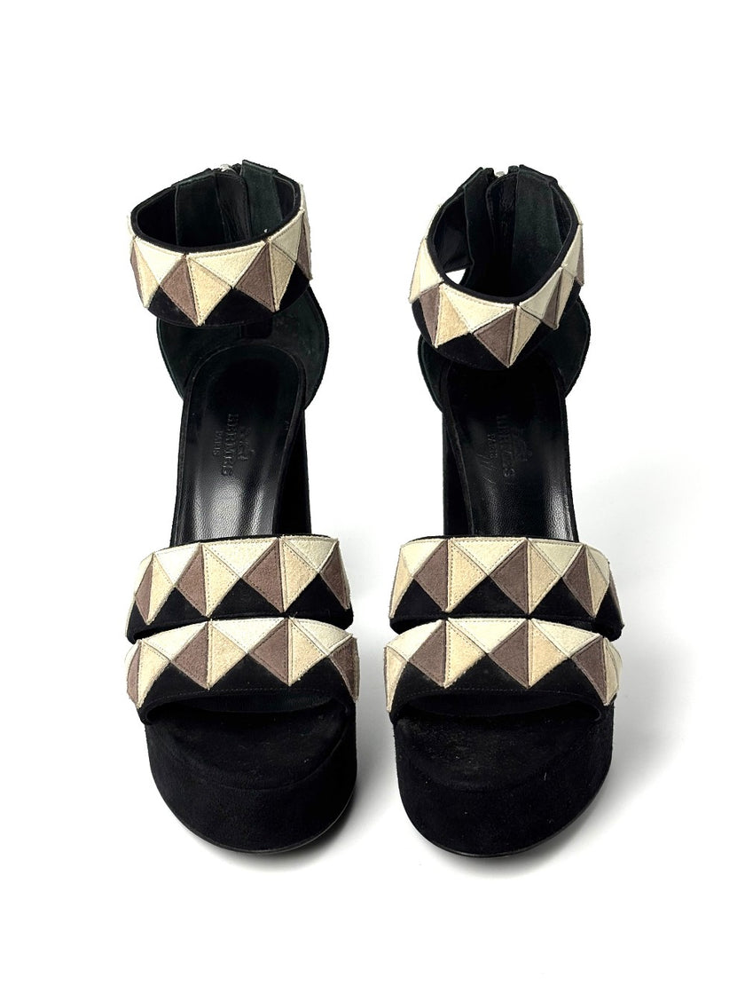 Preowned. Hermes Heels Black. 37|8961