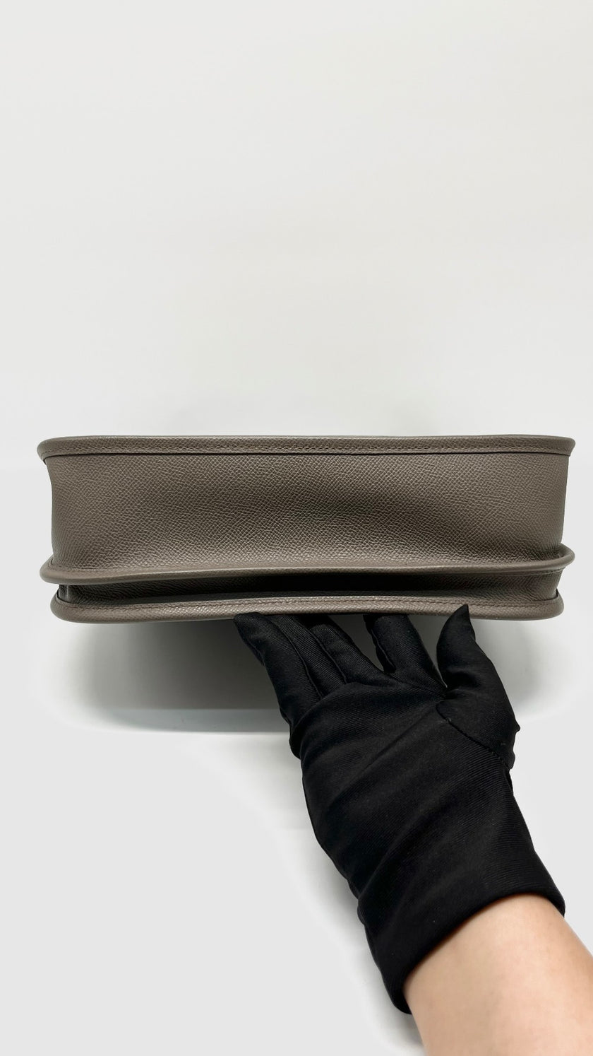 Preowned. Hermes Evelyne PM Etain Epsom PHW. JQ99|11647