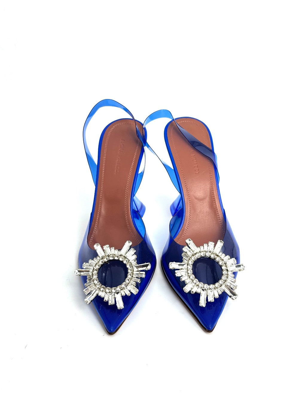 Brand New. Amina Muaddi Begum Heel Blue. 37|11677