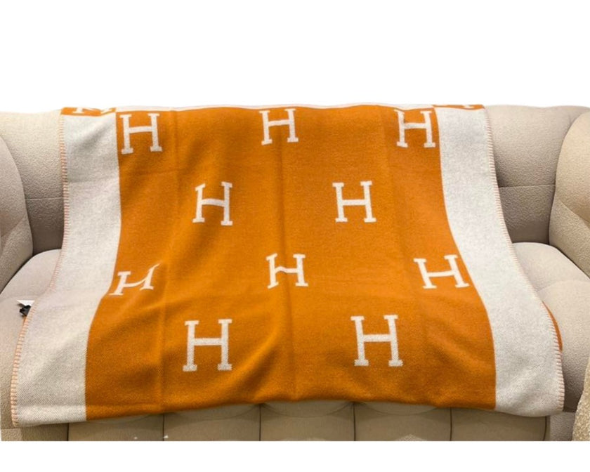 Brand New. Hermes Avalon Blanket Orange|11017